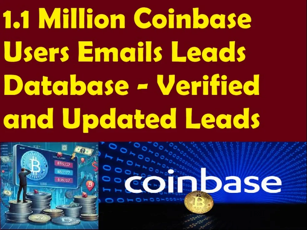 Give You 1.1 Million Coinbase Users Emails Leads Database - Verified and Updated Leads