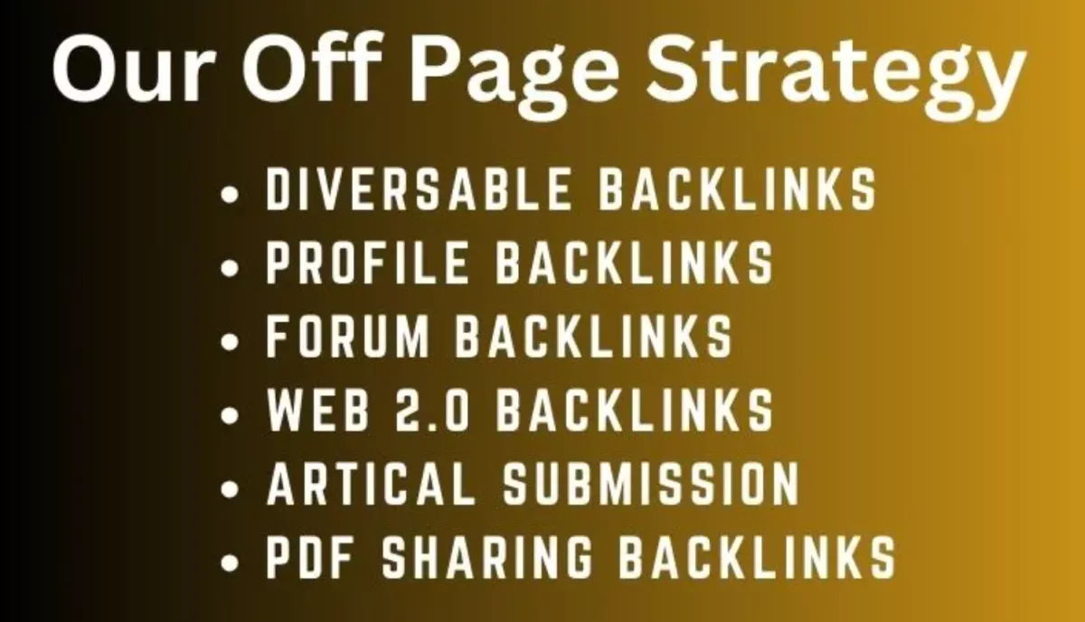 I will monthly off page SEO service using authority white hat dofollow backlinks