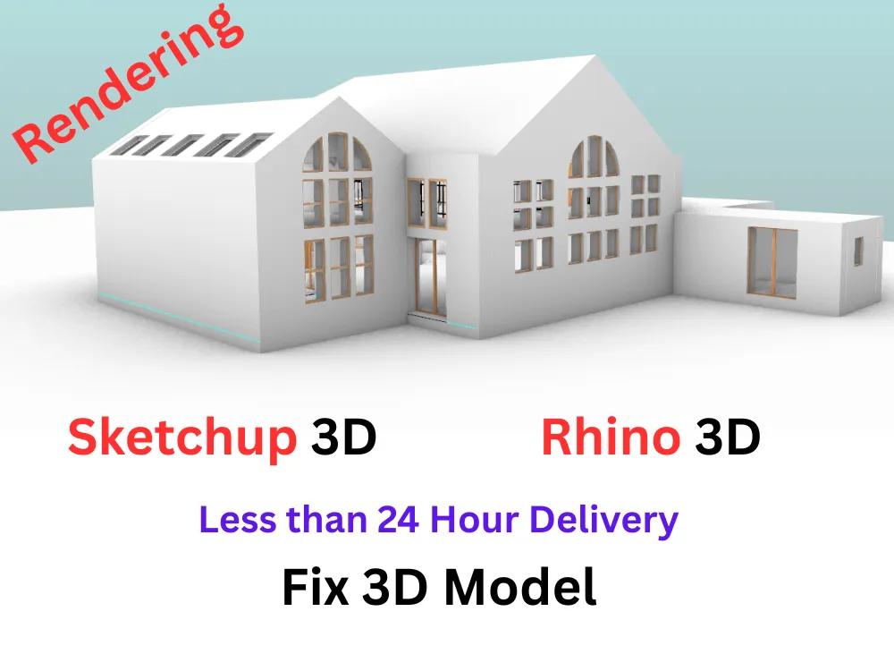 professional SketchUp 3d model of your house, Rhino 3D model