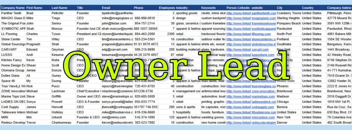 I will provide restaurant, hotel, and owner leads for any country