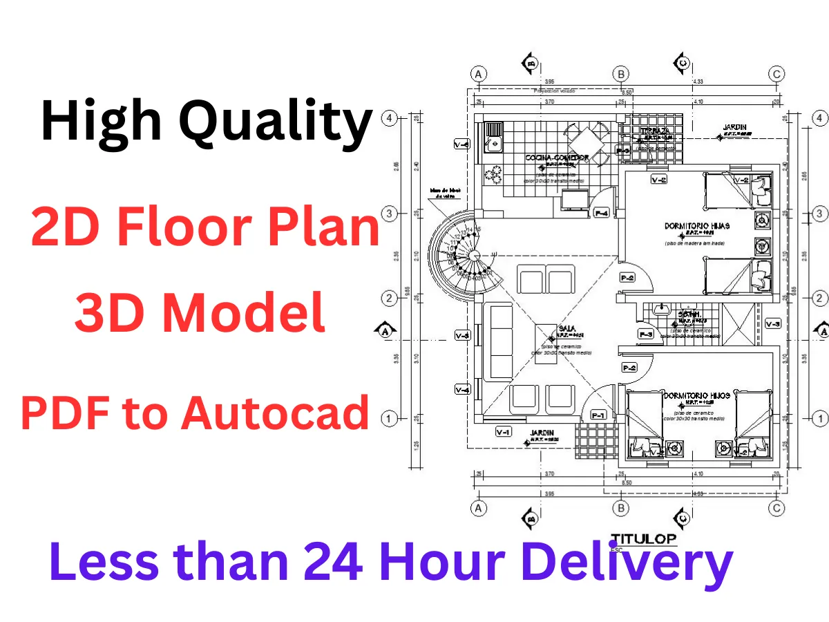 create architectural 2d floor plan, 3d floor plan