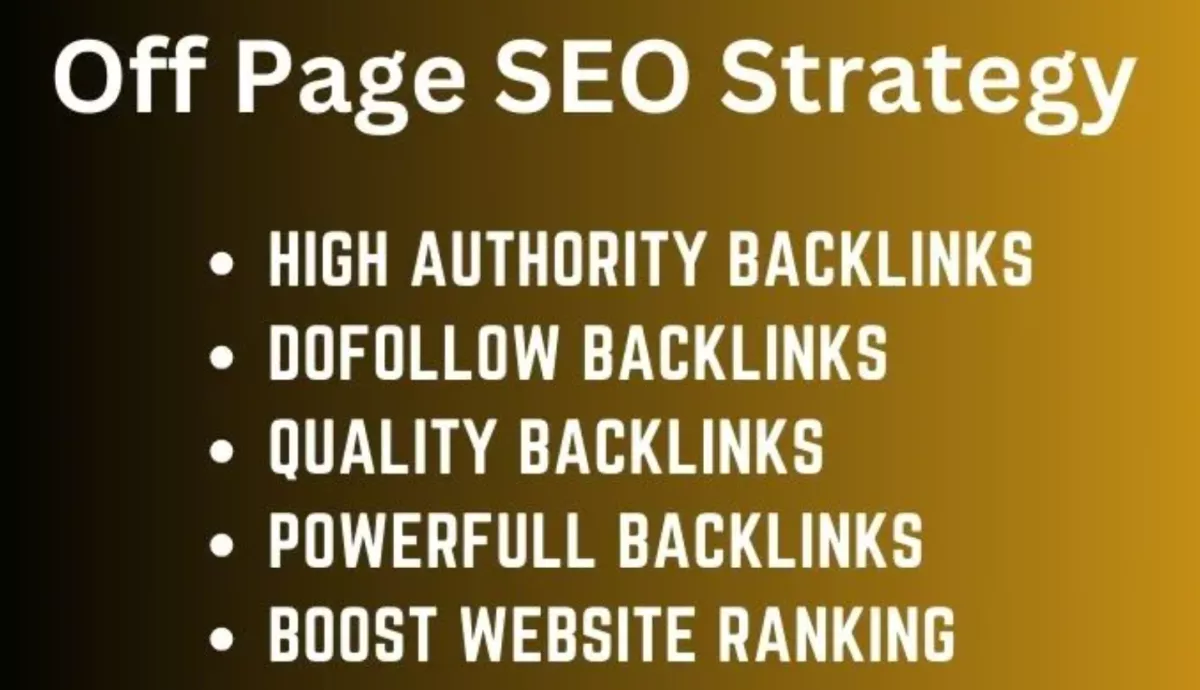 I will monthly off page SEO service using authority white hat dofollow backlinks