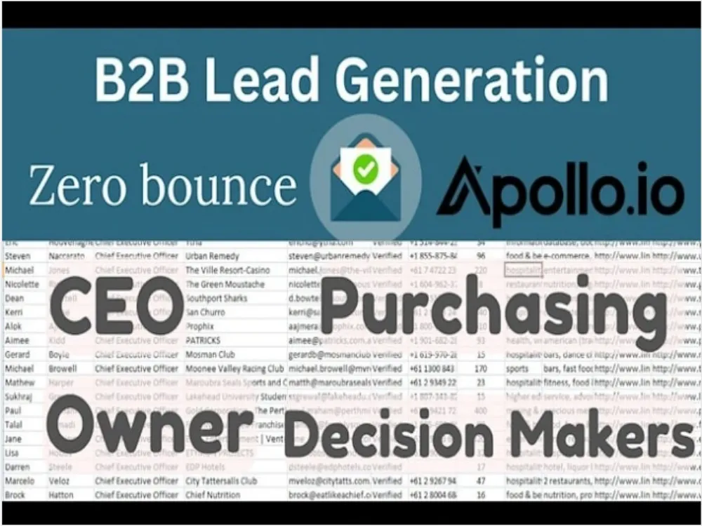 Give You 627,158 Apollo io Worldwide Email Leads Database