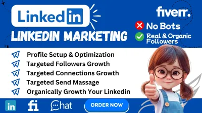 do organic linkedin marketing promotion with real followers