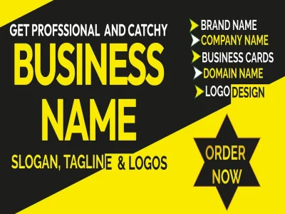 Create 50 Professional, Catchy and Magnetic Business Names and Slogans