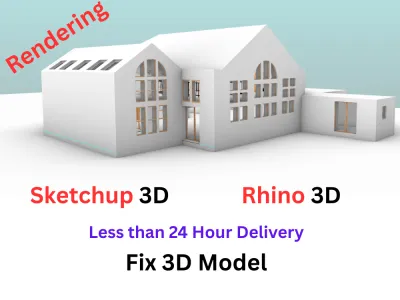 professional SketchUp 3d model of your house, Rhino 3D model