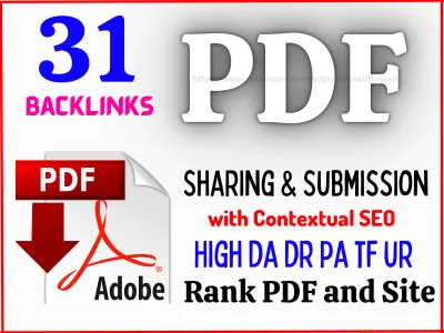 I will do manually 31 High Authority PDF or File submission with friendly SEO contextual backlinks