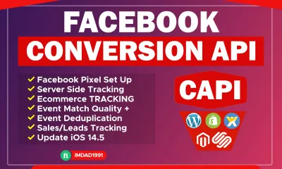 I will setup facebook or meta pixel conversion API server side tracking fix ipv6 update